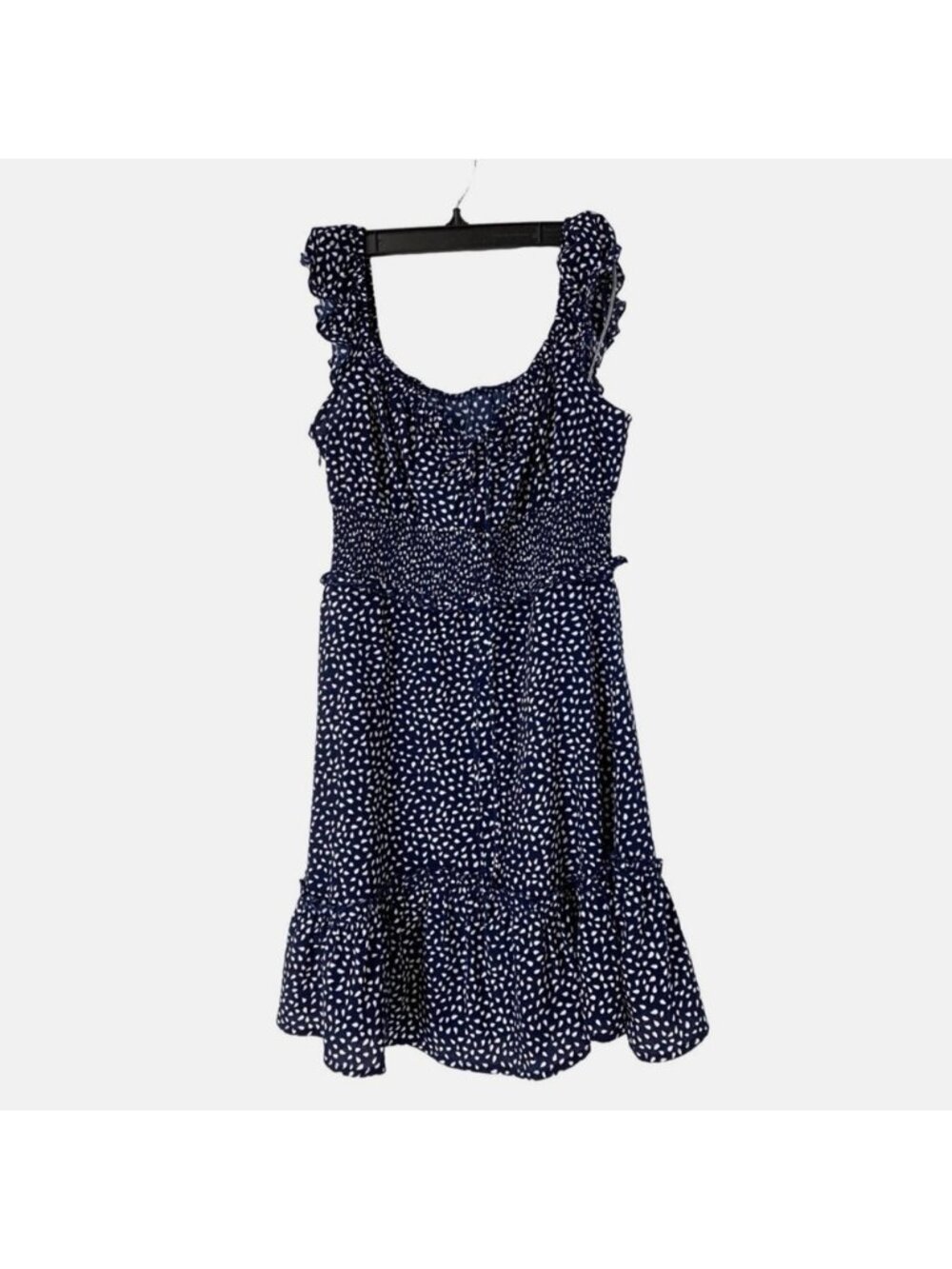 Women’s Skater Fit & Flare Smock Frill Navy Dress - Picture 5 of 8